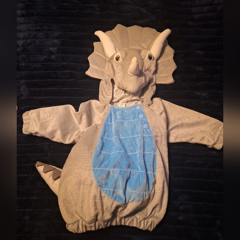 Triceratops Kids Costume - Gray and Blue